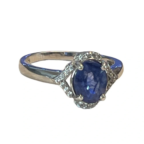 Natural Ceylon Sapphire Sterling Silver Ring (6.75) - Picture 7 of 12